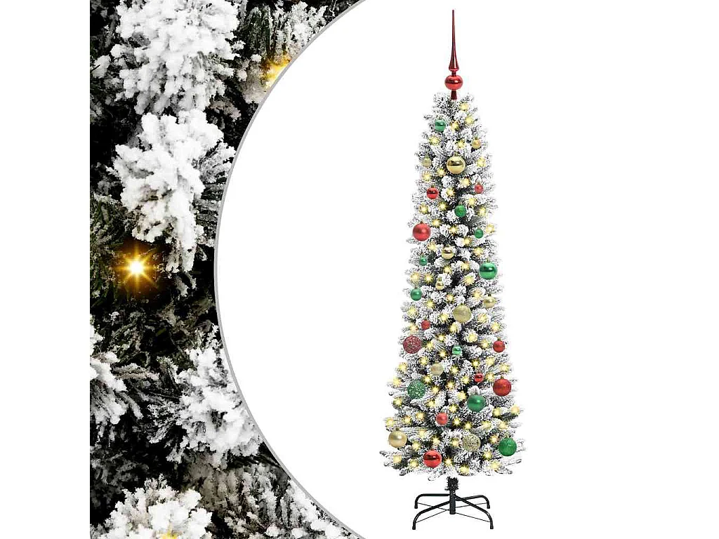 Albero di Natale artificiale con 150 LED verde e bianco 150 cm
