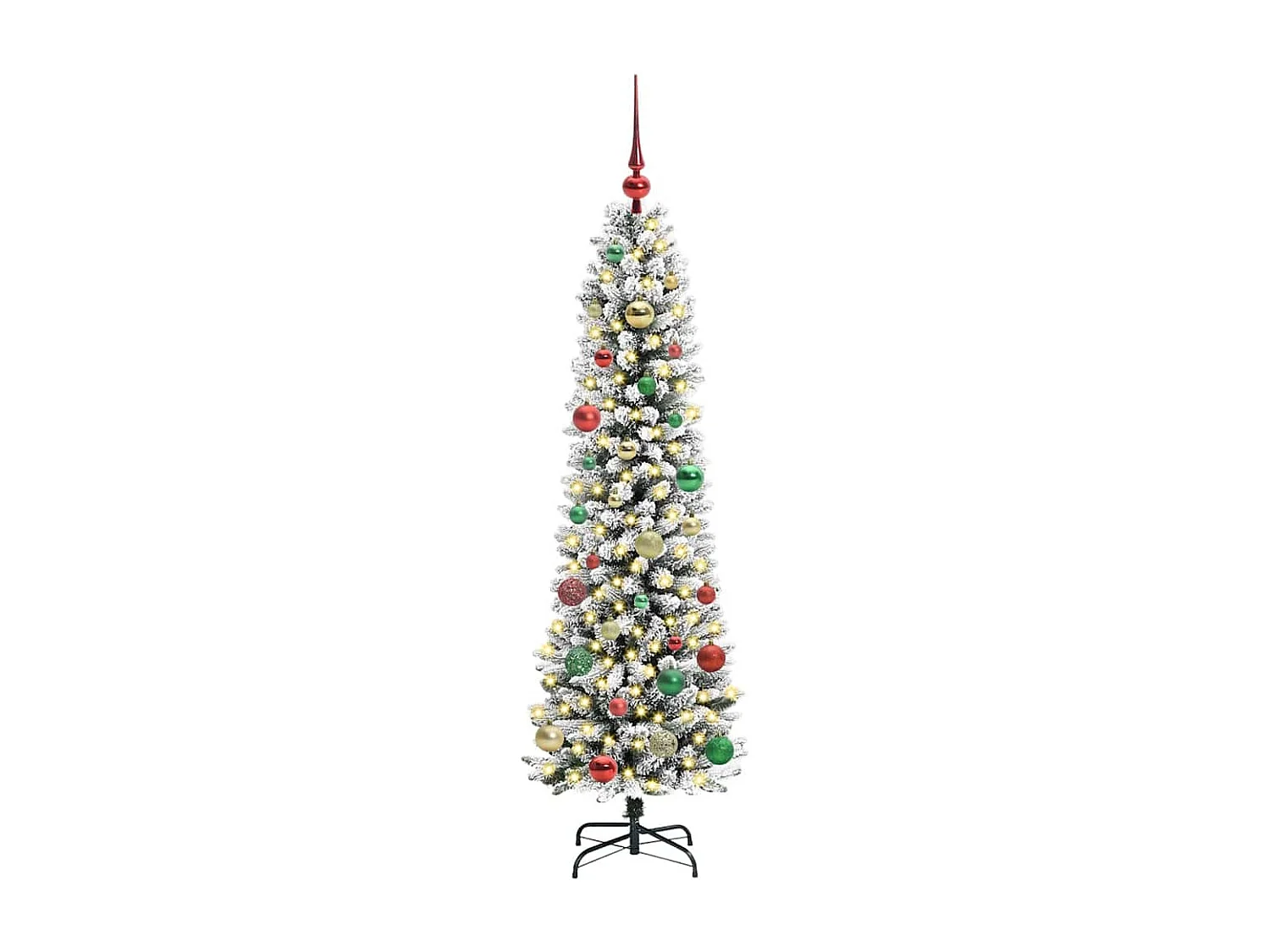 Albero di Natale artificiale con 150 LED verde e bianco 150 cm