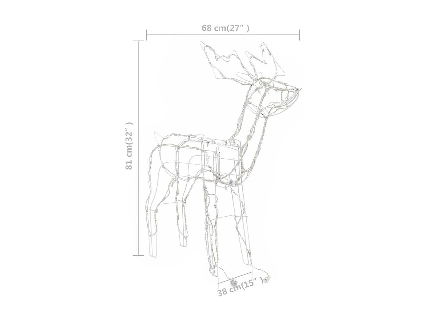 Kerstverlichtingssnoer 3 stuks Rendier 229 LED