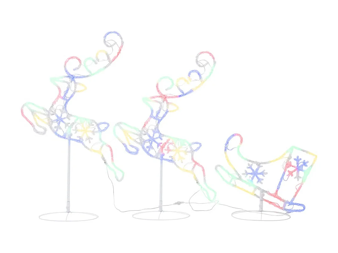 Renne/traîneaux Noël volant Acrylique 260x21x87 cm Coloré