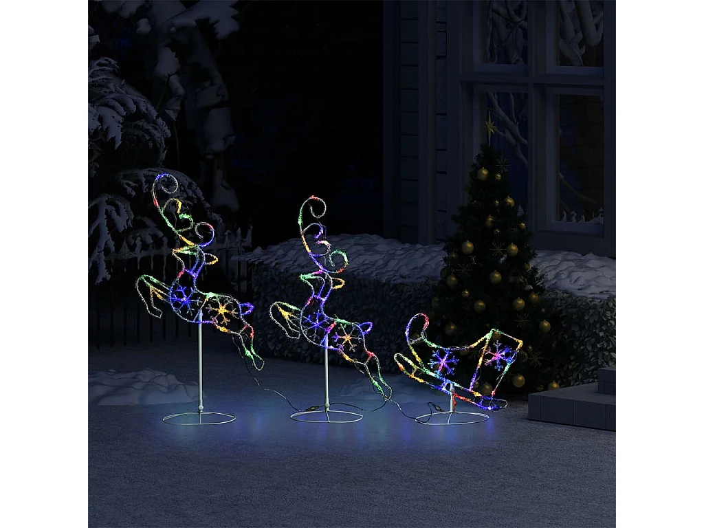 Renne/traîneaux Noël volant Acrylique 260x21x87 cm Coloré