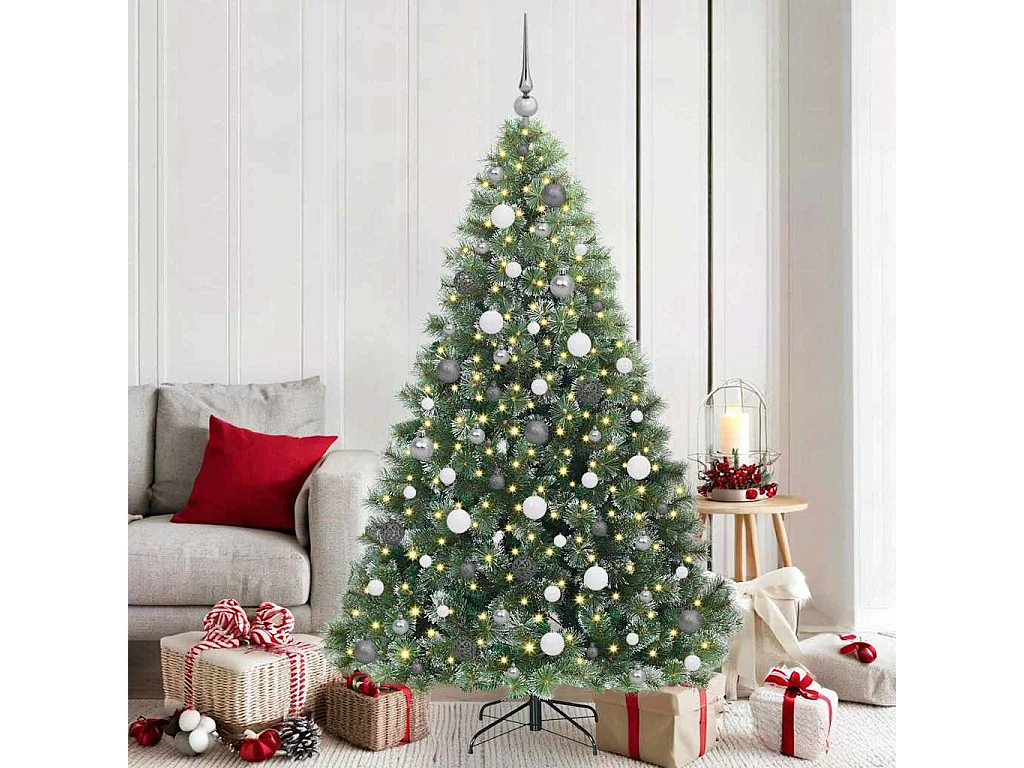 Albero di Natale artificiale con 300 LED Verde 180 cm PE e PVC