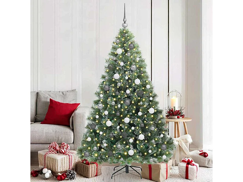 Albero di Natale artificiale con 300 LED Verde 180 cm PE e PVC