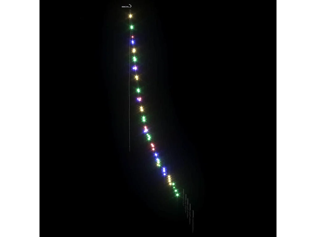 Arbre de Noël LED avec piquets au sol Multicolore 180 cm Métal