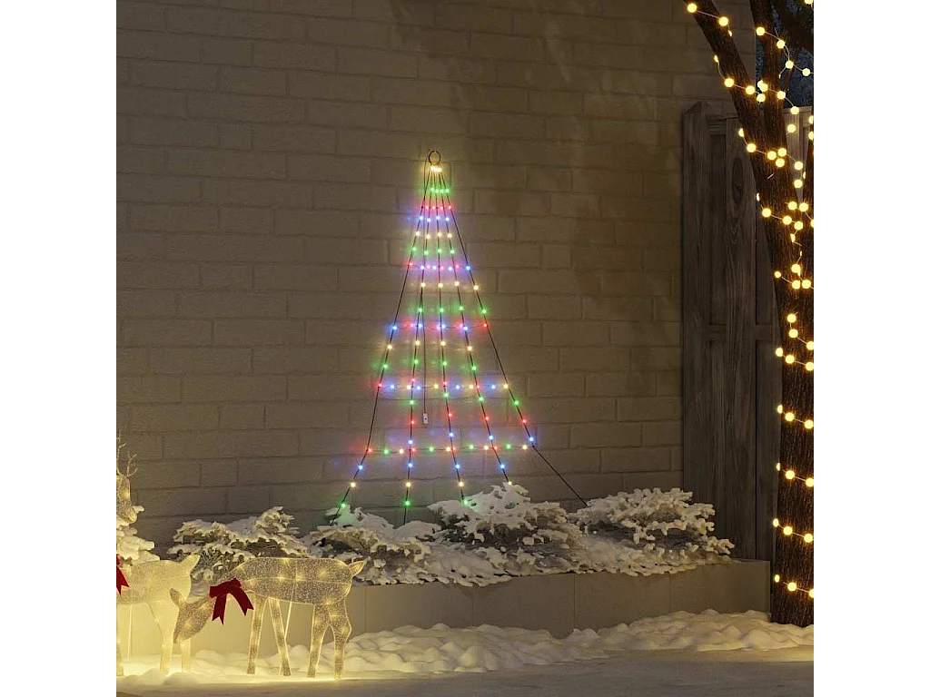 LED Kerstboom met grondpennen Multicolor 180 cm Metaal