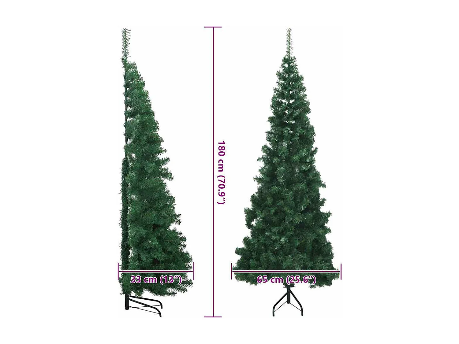 Kunstkerstboom hoek Groen 180 cm PVC en metaal