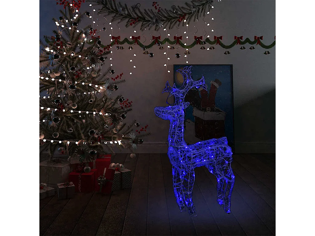 Decorazione natalizia renna 90 LED 60x16x100 cm Acrilico