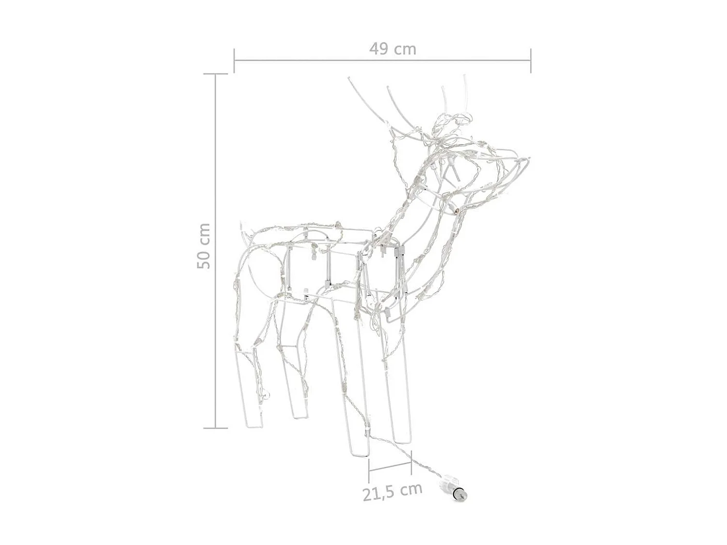 Catena luminosa natalizia 3 pezzi Renna 229 LED