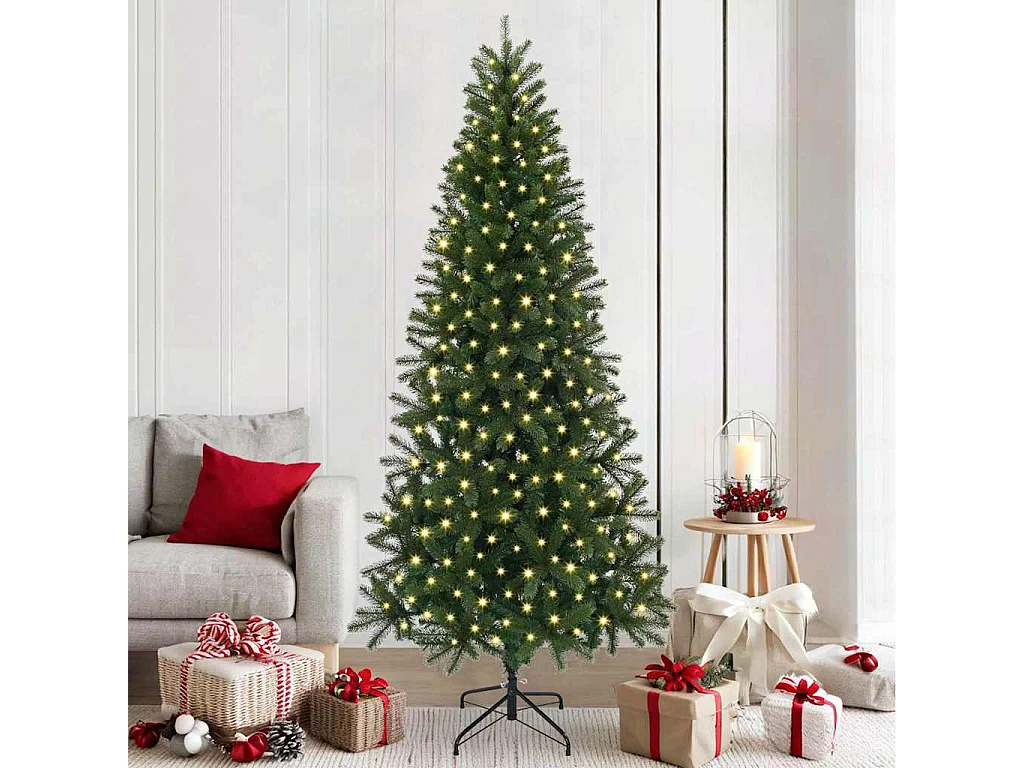 Sapin de Noël artificiel avec 300 LED Vert 210 cm PE et PVC