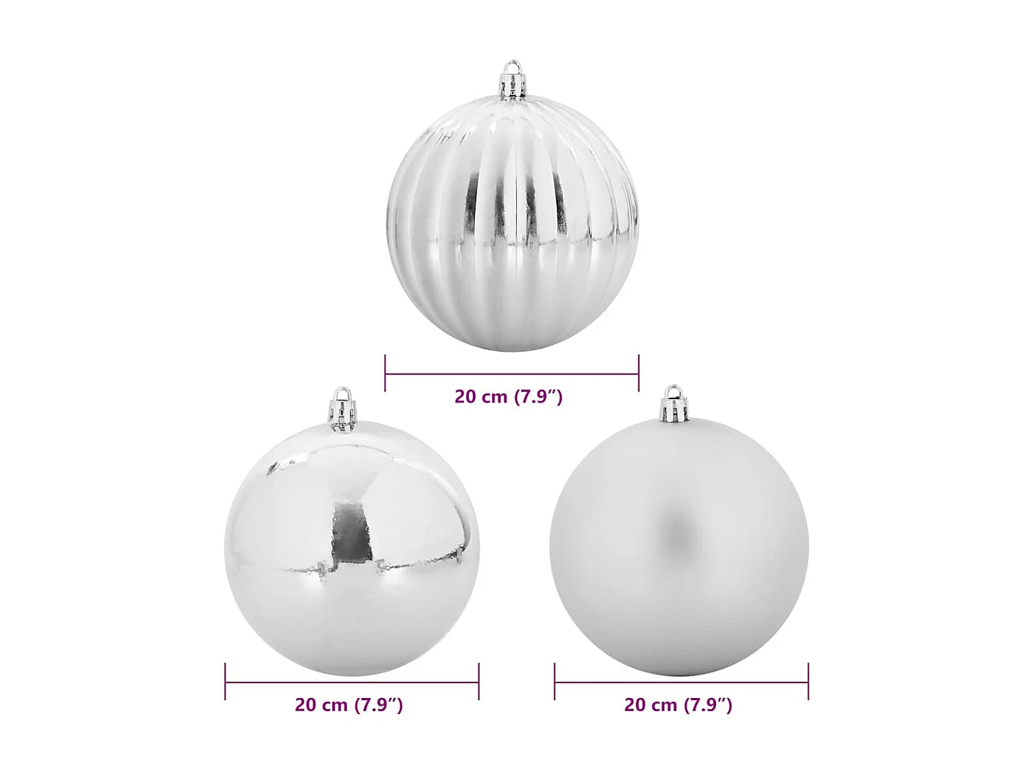Ensemble de Boules de Noël 4 pcs Argent