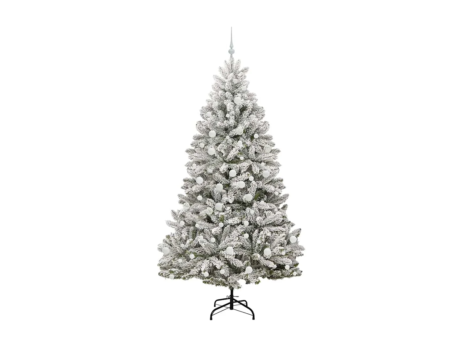 Albero di Natale artificiale Verde e bianco 210 cm PVC e metallo