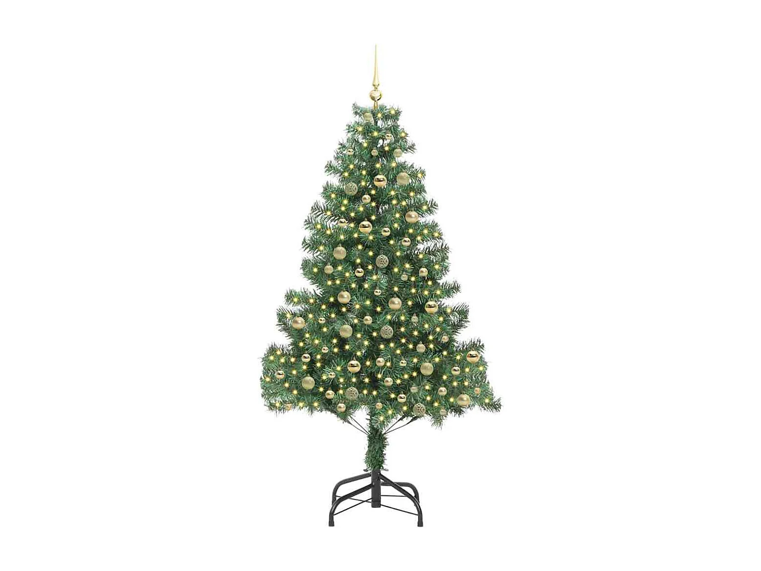 Sapin de Noël avec 300 LED avec support Vert 210 cm PVC