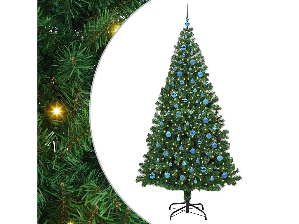 Albero di Natale artificiale verde 240 cm PVC, acciaio e plastica