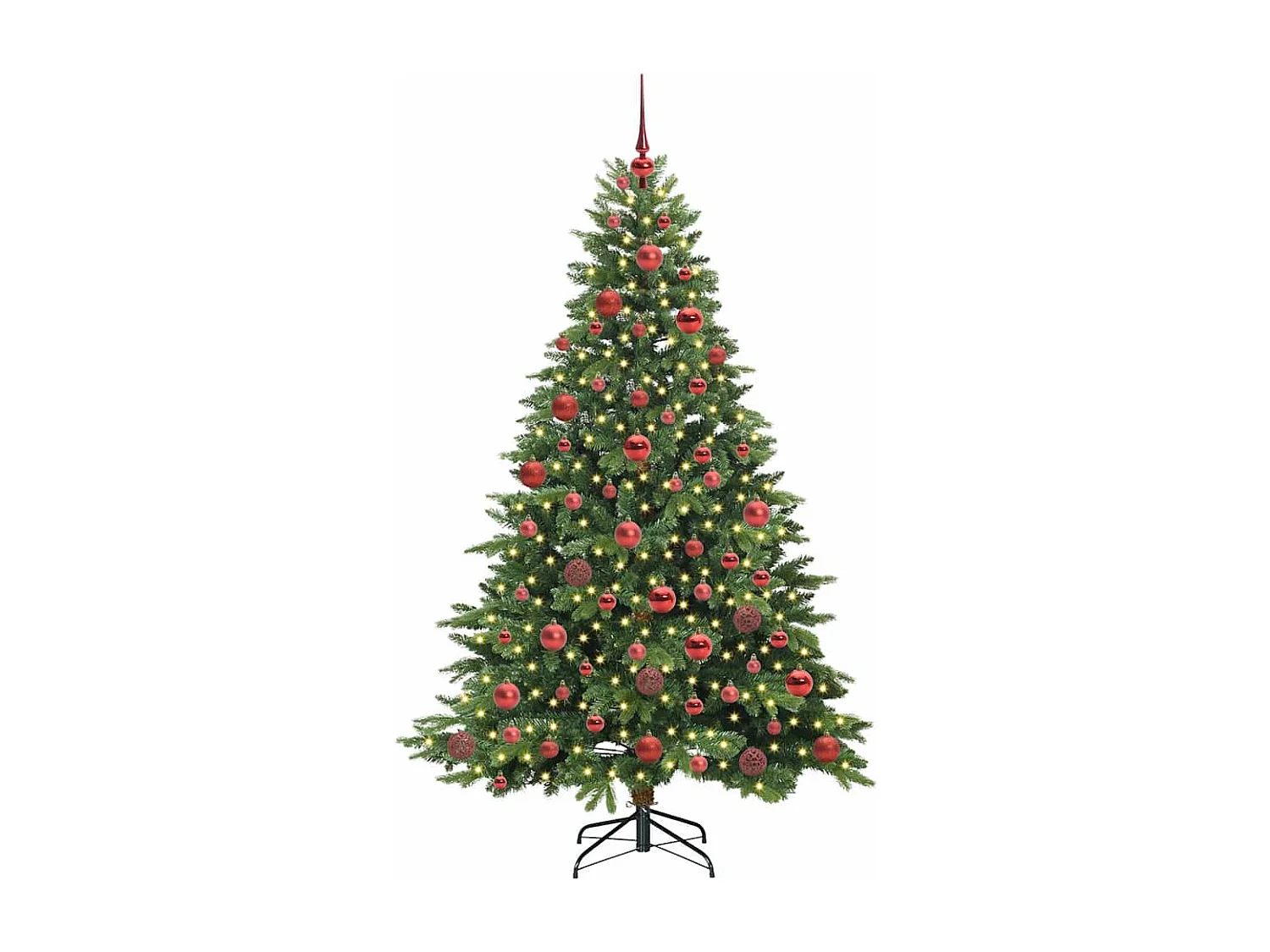 Albero di Natale artificiale con 300 LED Verde 180 cm PE e PVC
