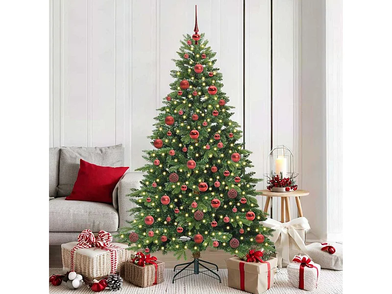 Albero di Natale artificiale con 300 LED Verde 180 cm PE e PVC