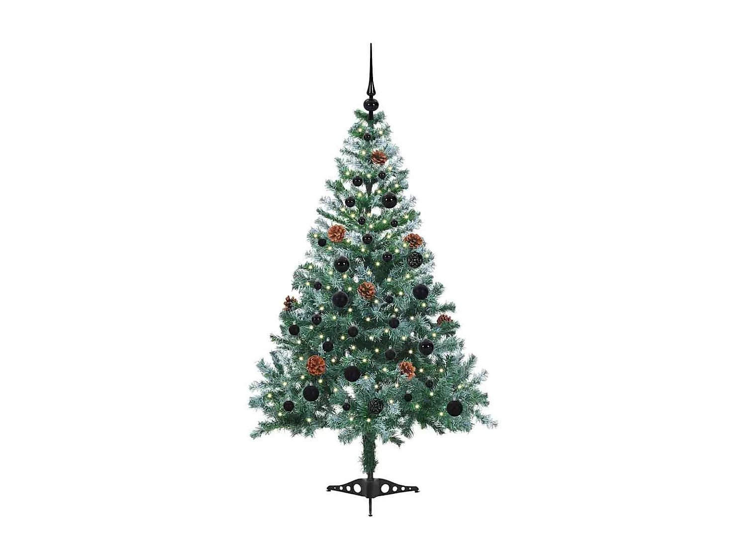 Sapin de Noël artificiel avec 150 LED Vert 150 cm PVC et Acier