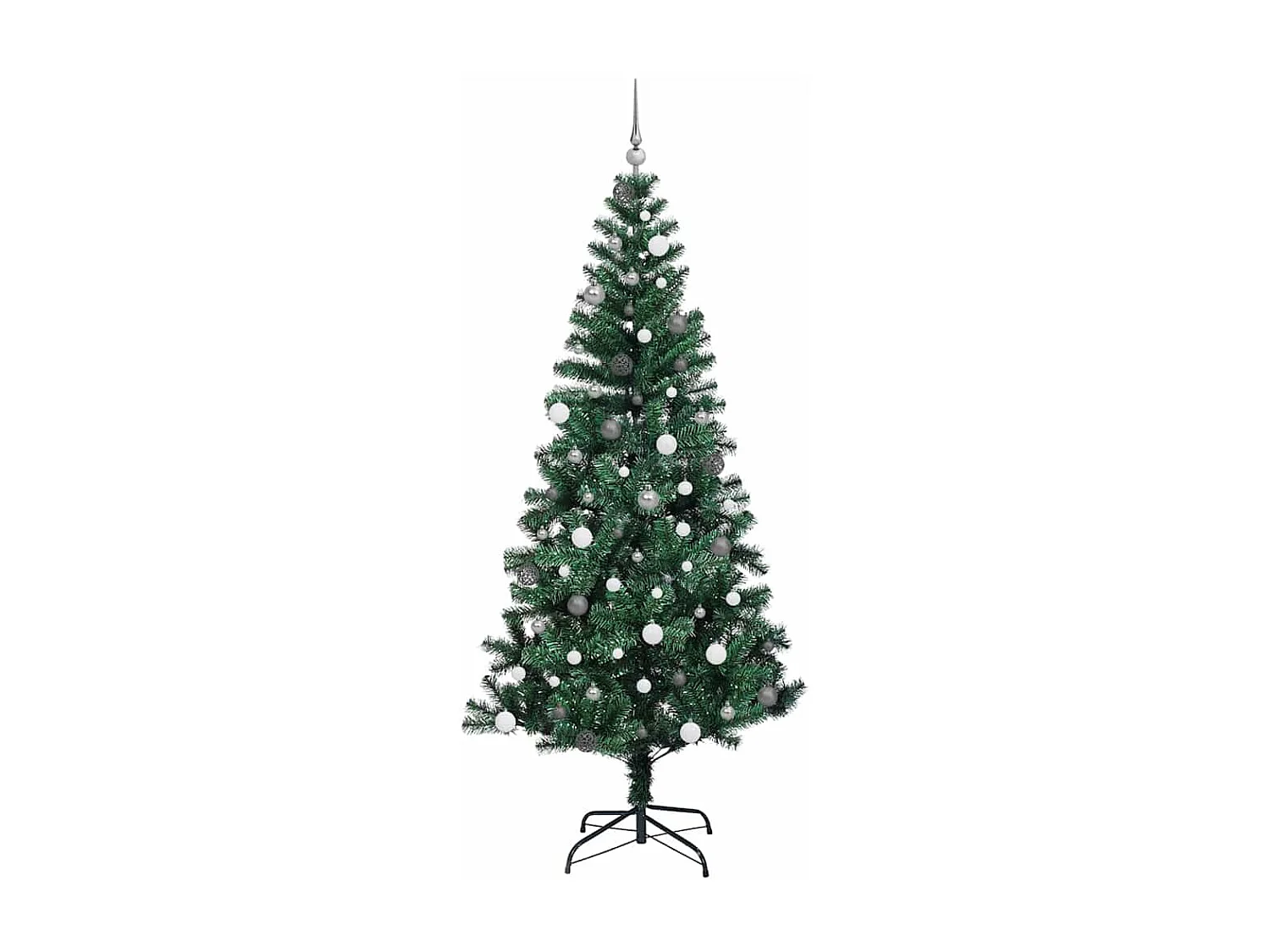 Albero di Natale artificiale preilluminato verde 240 cm PVC e metallo
