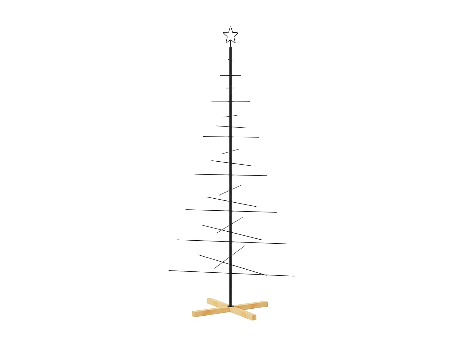 Arbre de Noël en métal avec base en bois noir 180 cm