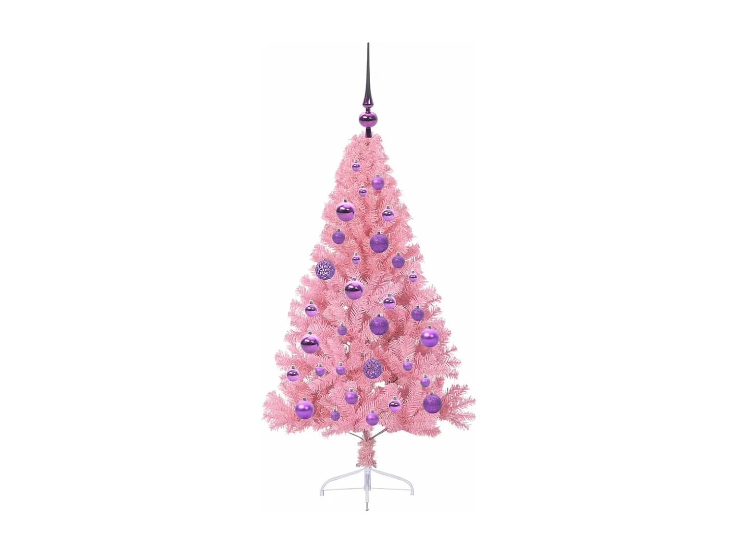 Künstlicher Weihnachtsbaum mit Beleuchtung, Rosa, 120 cm, PVC