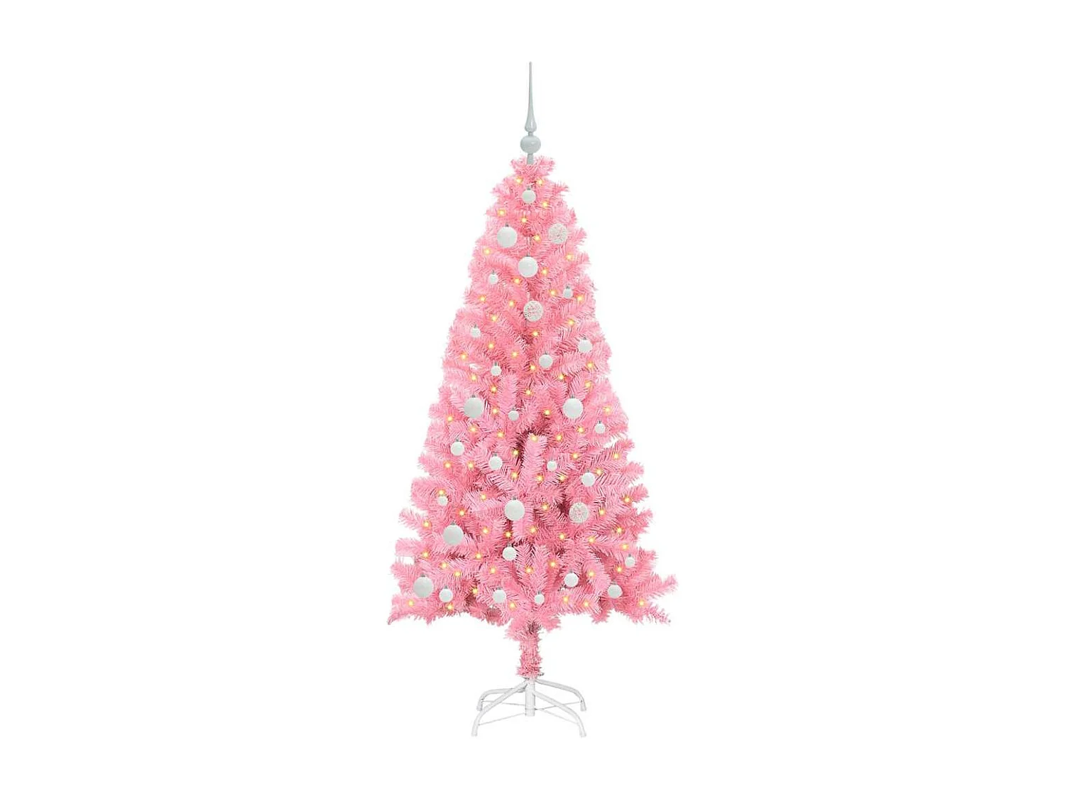 Sapin de Noël avec 150 LED avec support Rose 150 cm PVC