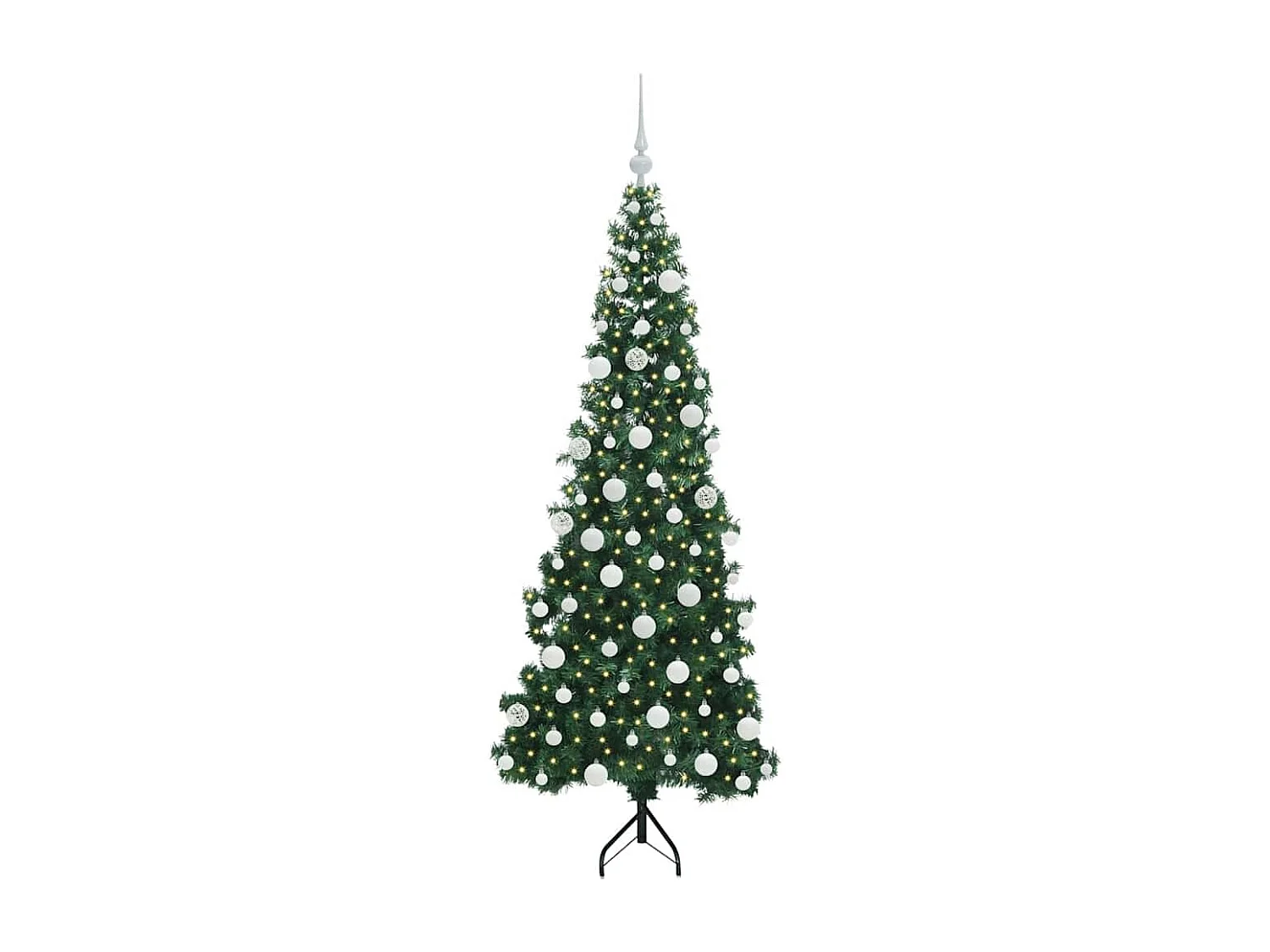 Albero di Natale artificiale angolare Verde 180 cm PVC e metallo
