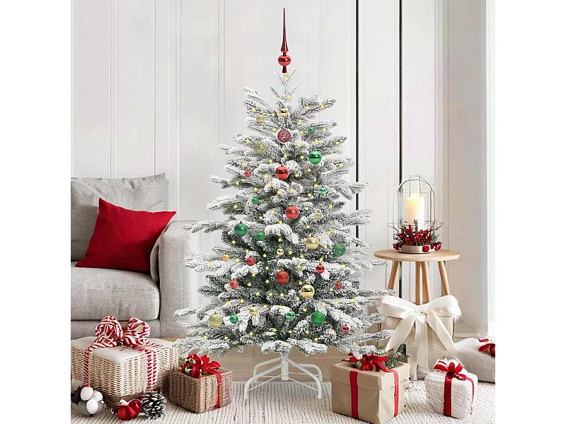 Albero di Natale artificiale con rami incernierati bianco 150 cm