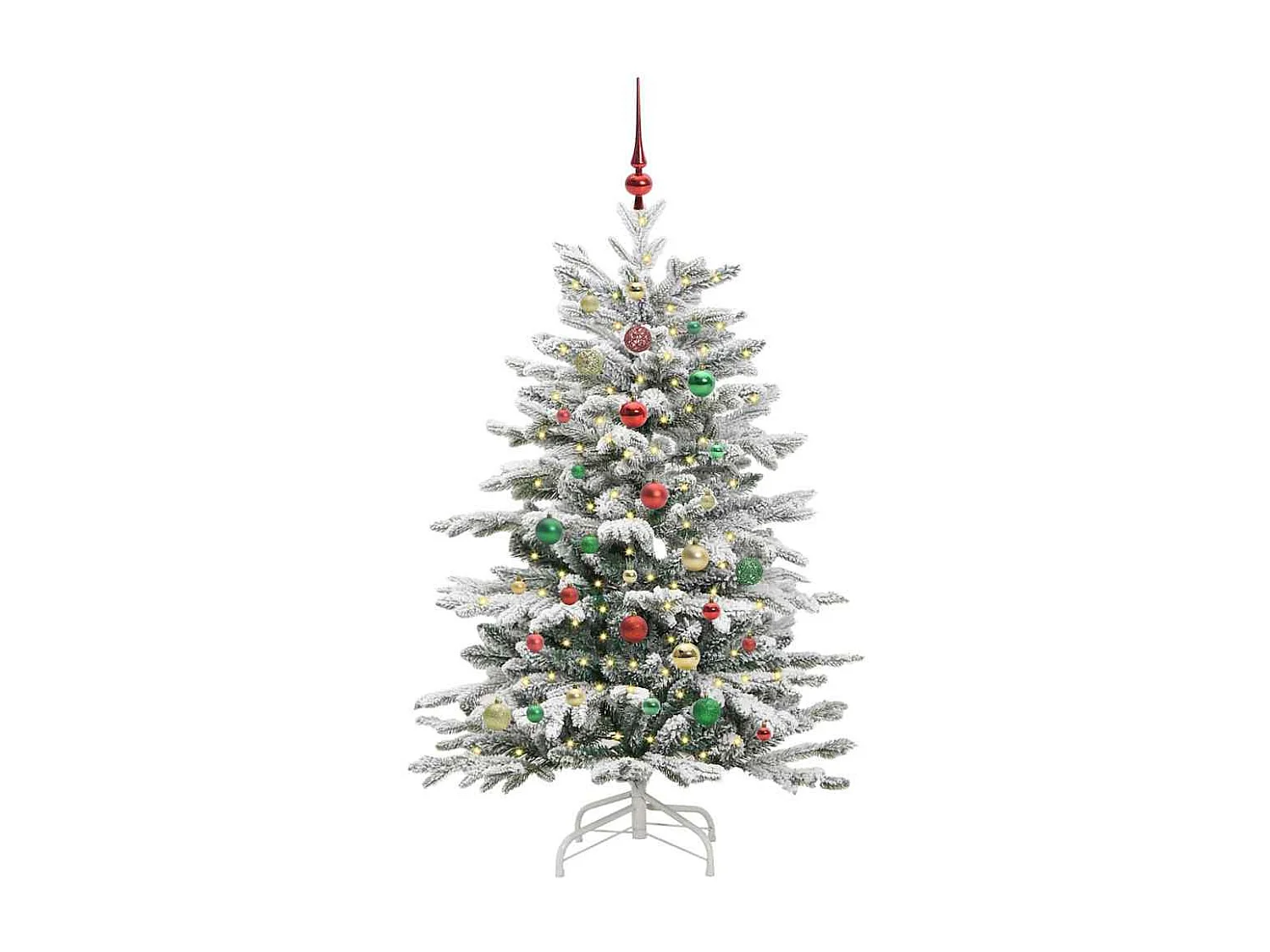 Albero di Natale artificiale con rami incernierati bianco 150 cm