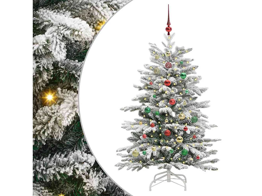 Kunstkerstboom met scharnierende takken wit 150 cm