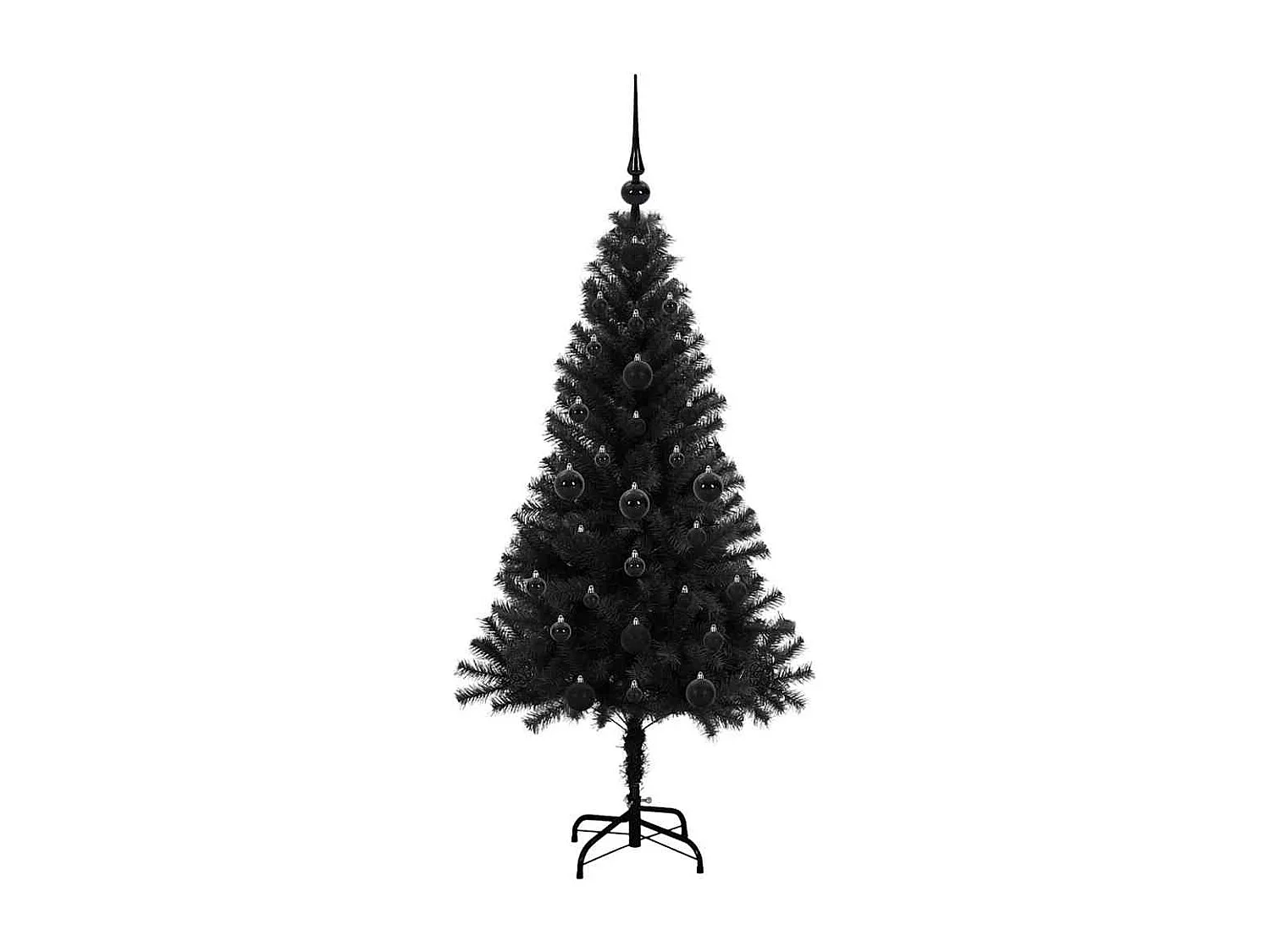 Kerstboom met 150 LED's met standaard Zwart 120 cm PVC