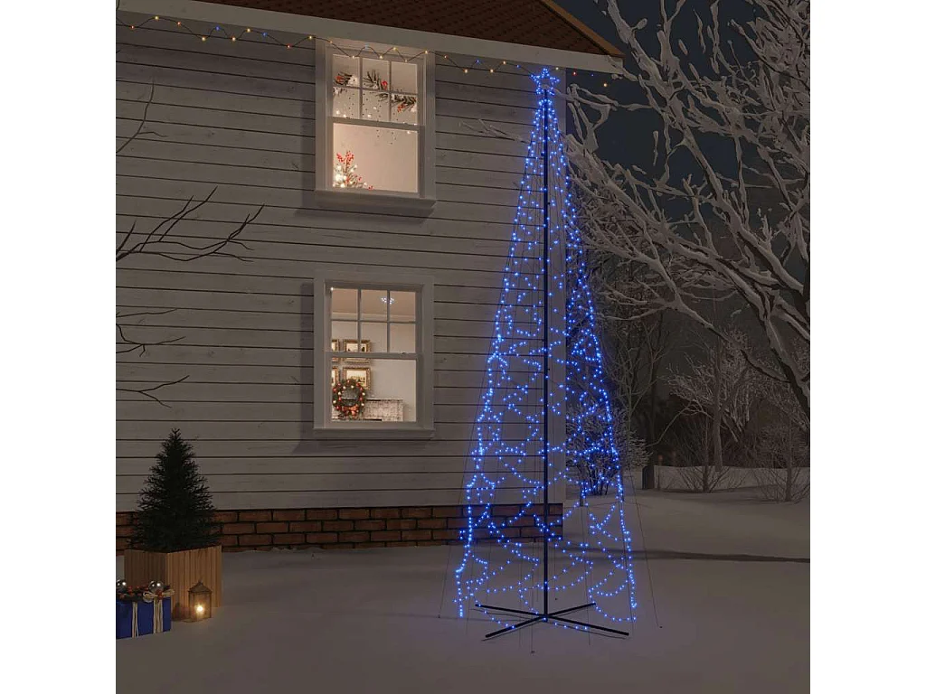 Cono per albero di Natale 1400 LED blu 160x500 cm