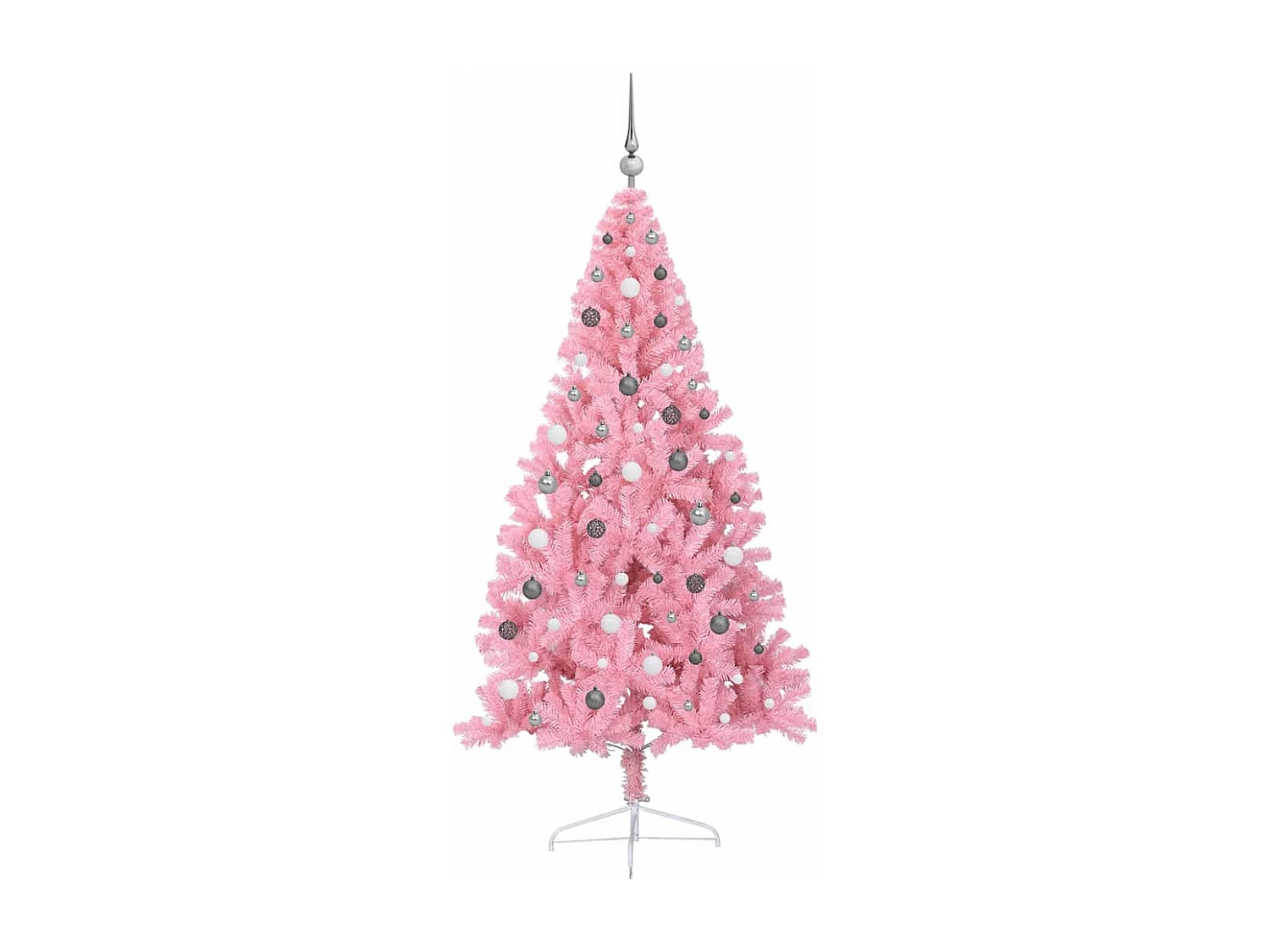 Sapin de Noël artificiel pré-éclairé Rose 210 cm PVC