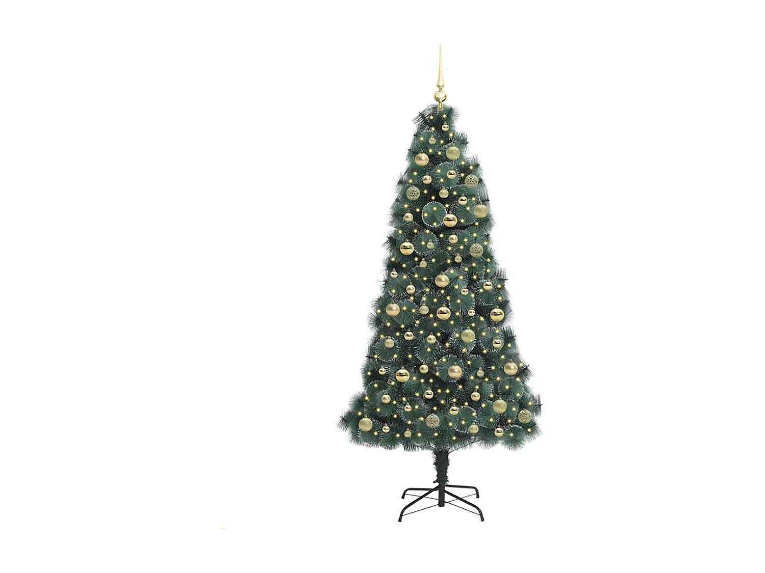 Albero di Natale artificiale preilluminato con set di palline