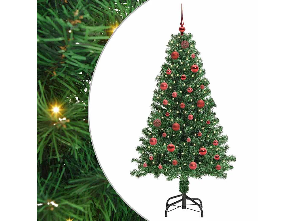 Albero di Natale artificiale verde 150 cm PVC, acciaio e plastica