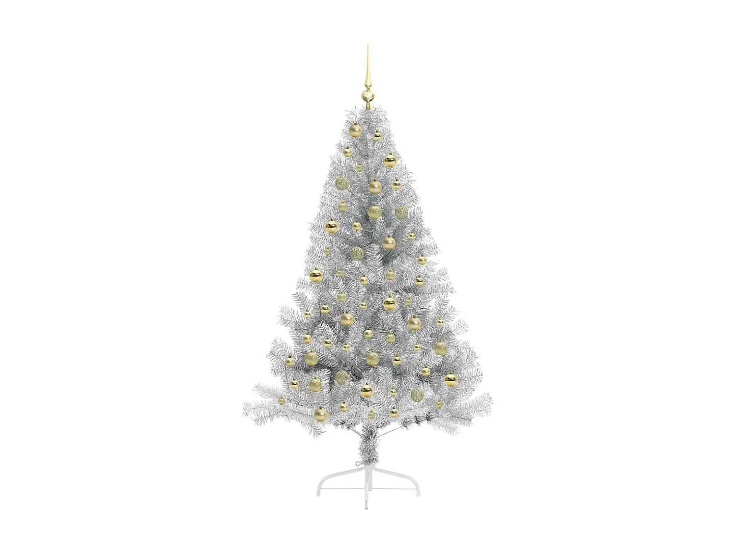 Sapin de Noël artificiel pré-éclairé Argent 180 cm PET