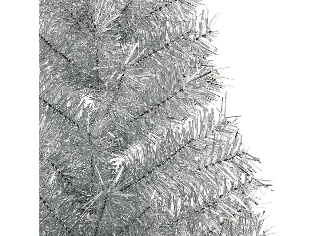 Sapin de Noël artificiel pré-éclairé Argent 180 cm PET