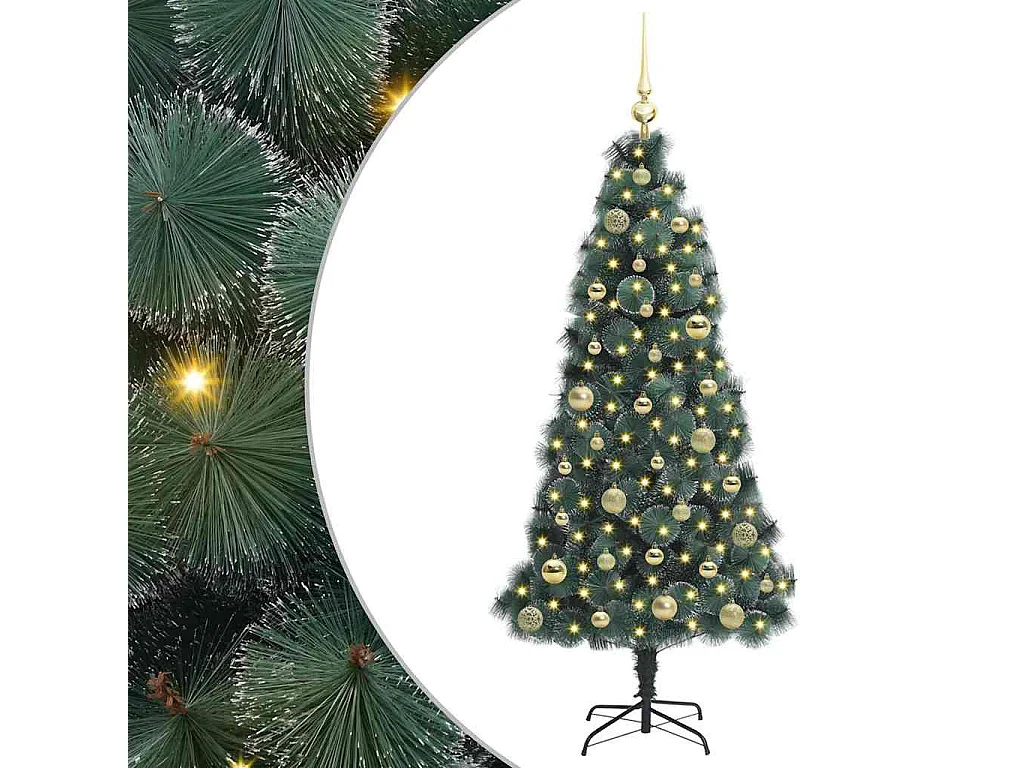 Albero di Natale artificiale preilluminato con set di palline 150 cm