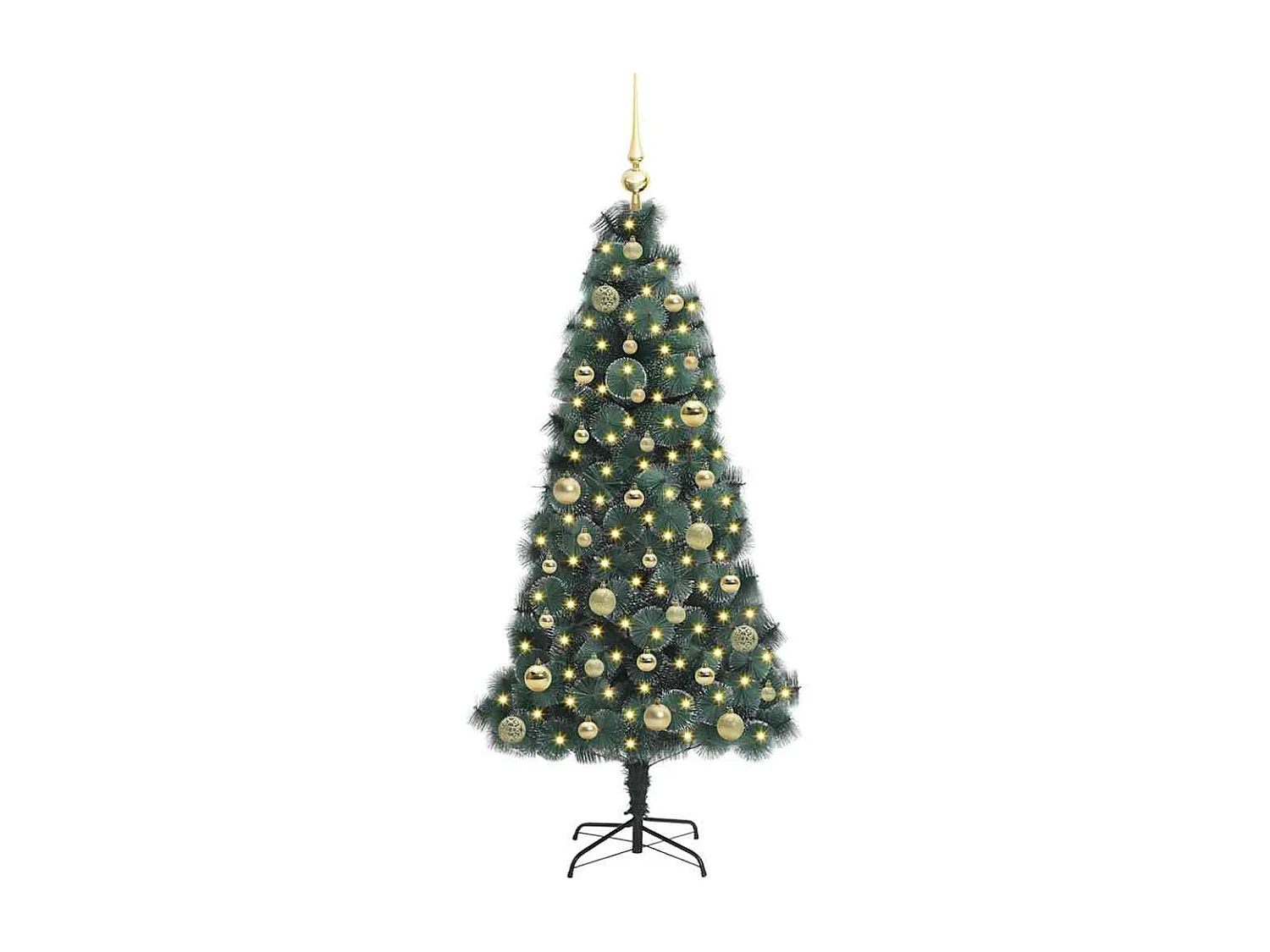 Albero di Natale artificiale preilluminato con set di palline 150 cm