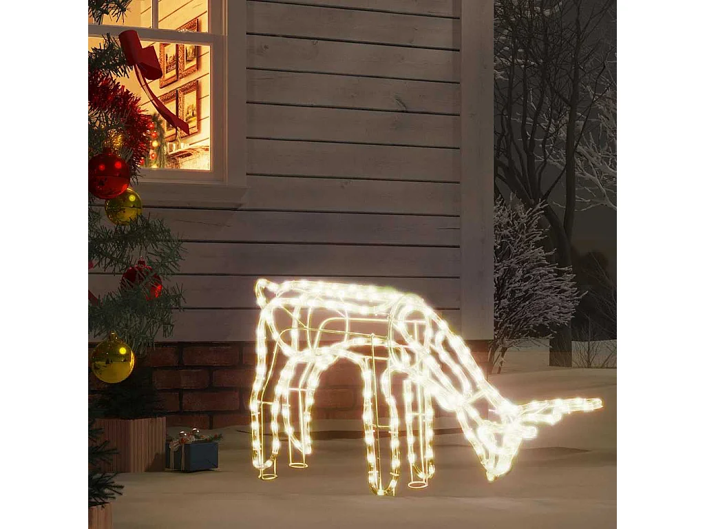 Renne de Noël Blanc chaud 73x31x45 cm