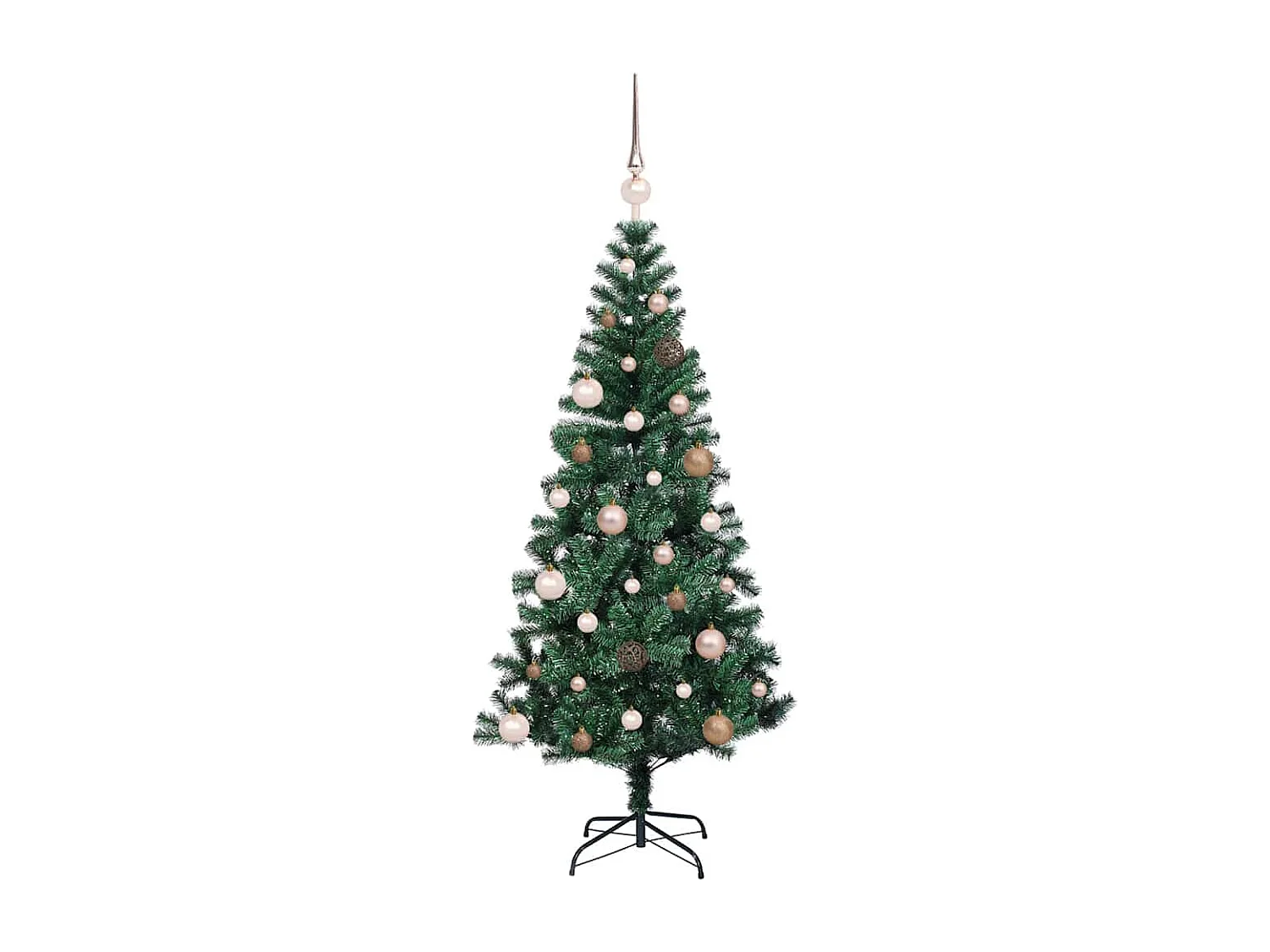 Albero di Natale artificiale preilluminato verde 150 cm PVC e metallo