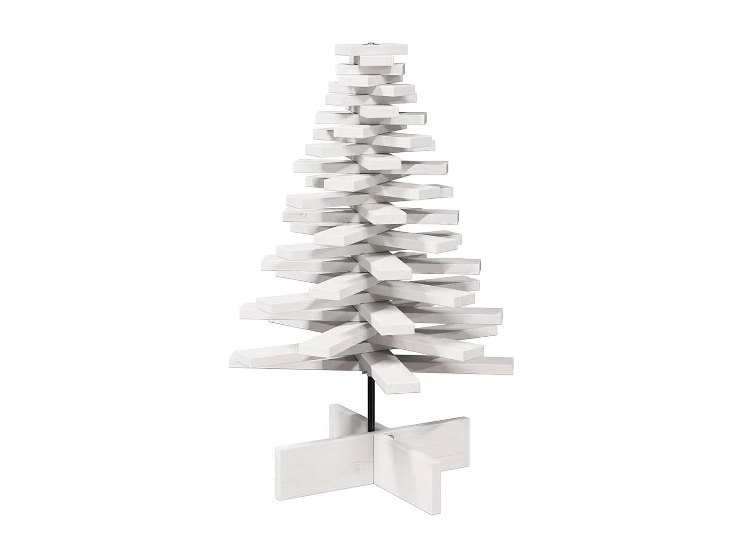 Albero di Natale in legno per decorazione bianco 80 cm pino massiccio