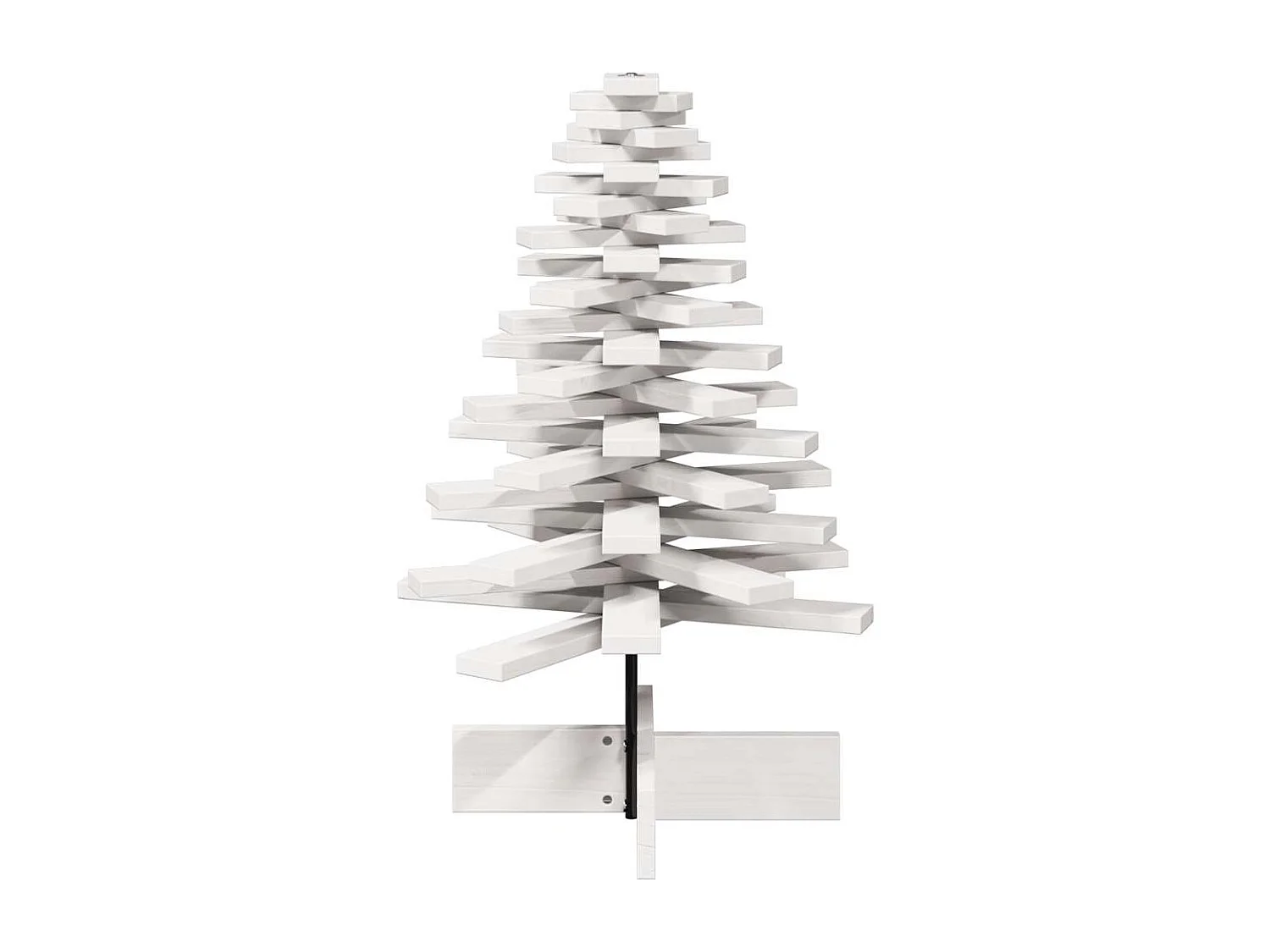 Albero di Natale in legno per decorazione bianco 80 cm pino massiccio