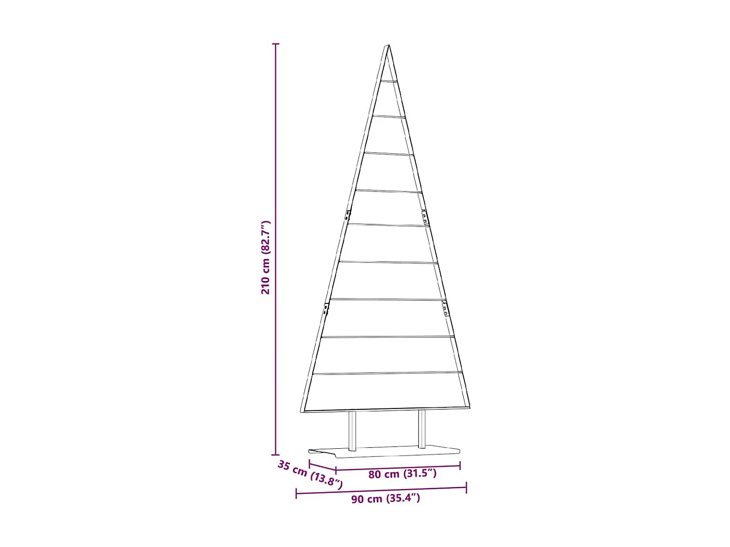 Metall-Weihnachtsbaum mit Ständer Schwarz 210 cm Stahl