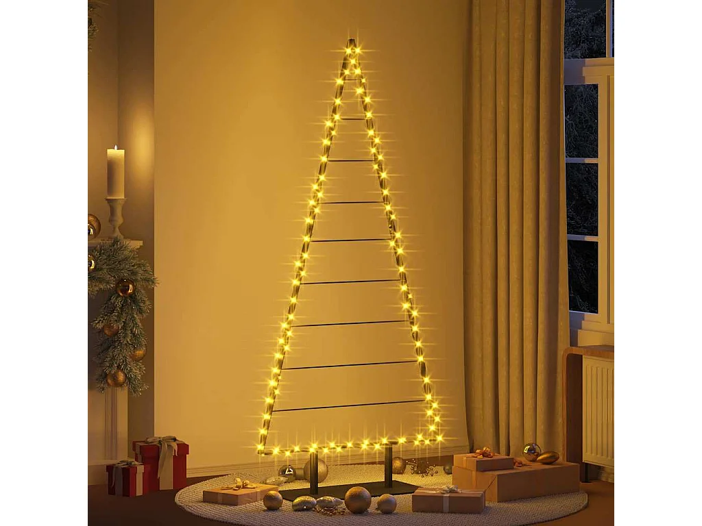 Arbre de Noël en métal avec support Noir 210 cm Acier