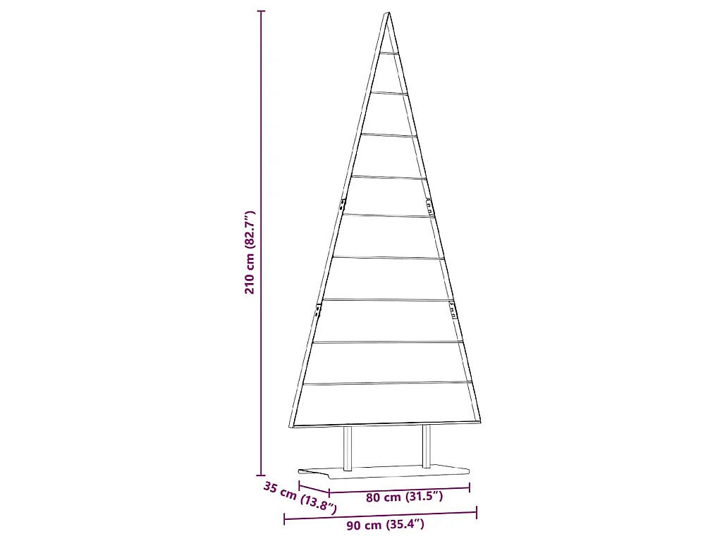 Arbre de Noël en métal avec support Noir 210 cm Acier