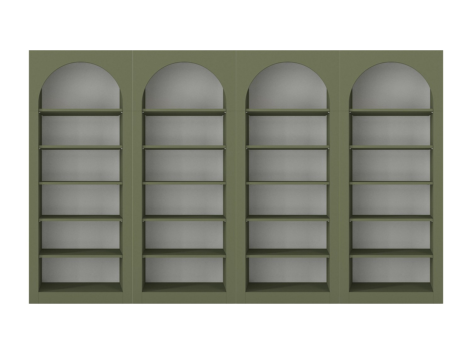 Set aus 4 Bücherregalen mit 6 Fächern – Kaki – CYMORA günstig online kaufen