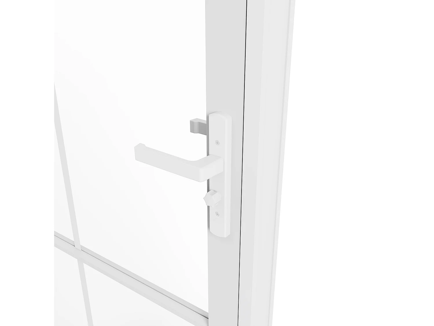 Bloc porte réversible en aluminium et verre trempé - H204 x L83 cm - Blanc - SEROTO