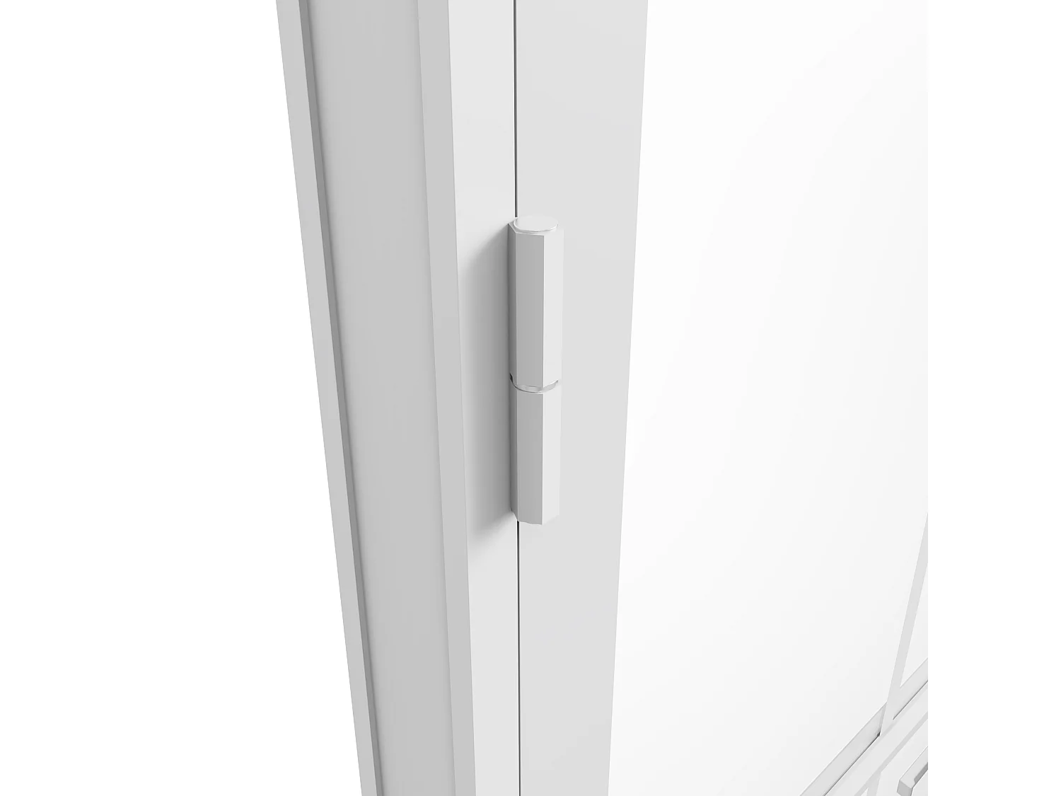 Bloc porte réversible en aluminium et verre trempé - H204 x L83 cm - Blanc - SEROTO