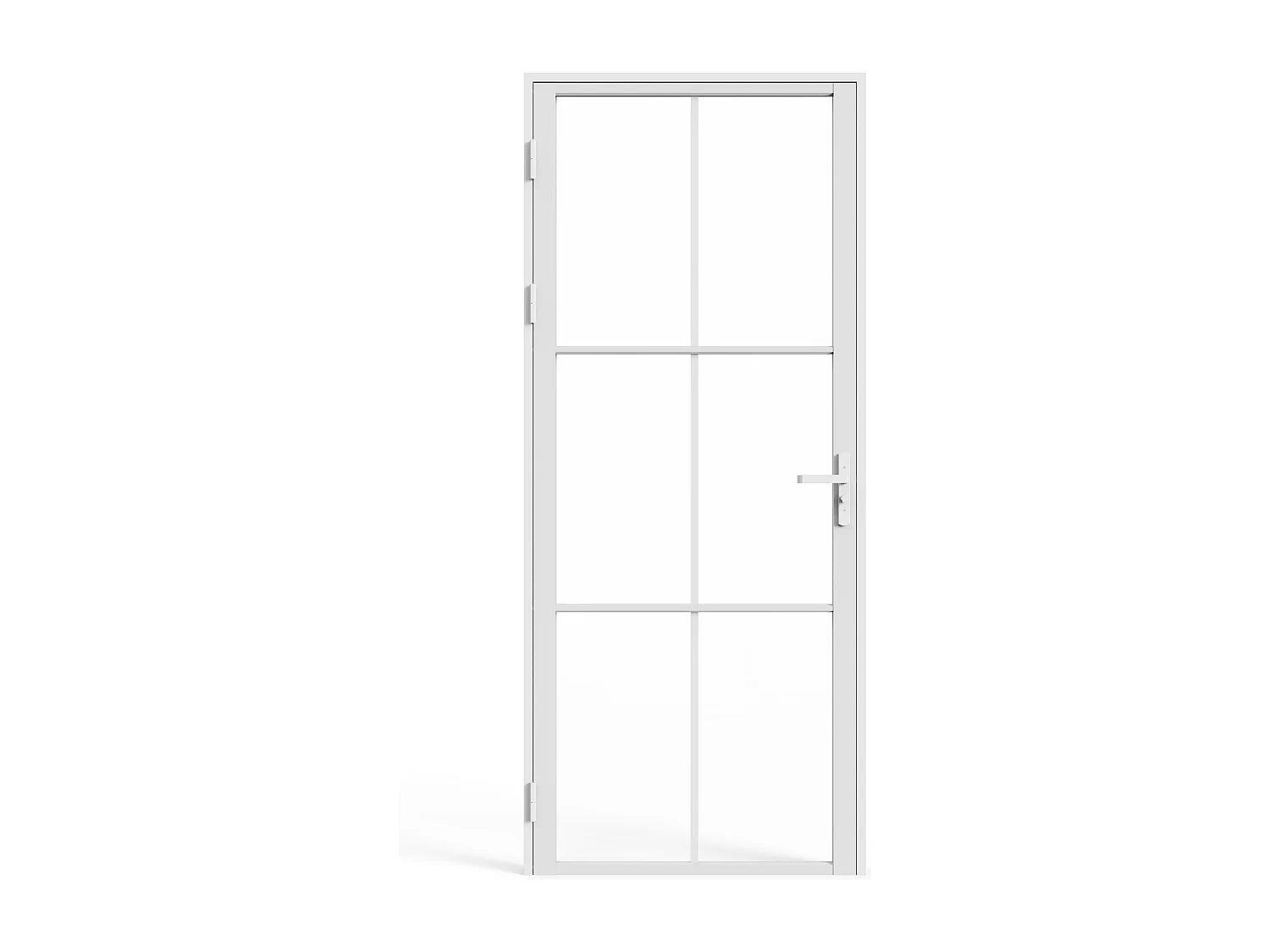 Bloc porte réversible en aluminium et verre trempé - H204 x L83 cm - Blanc - SEROTO