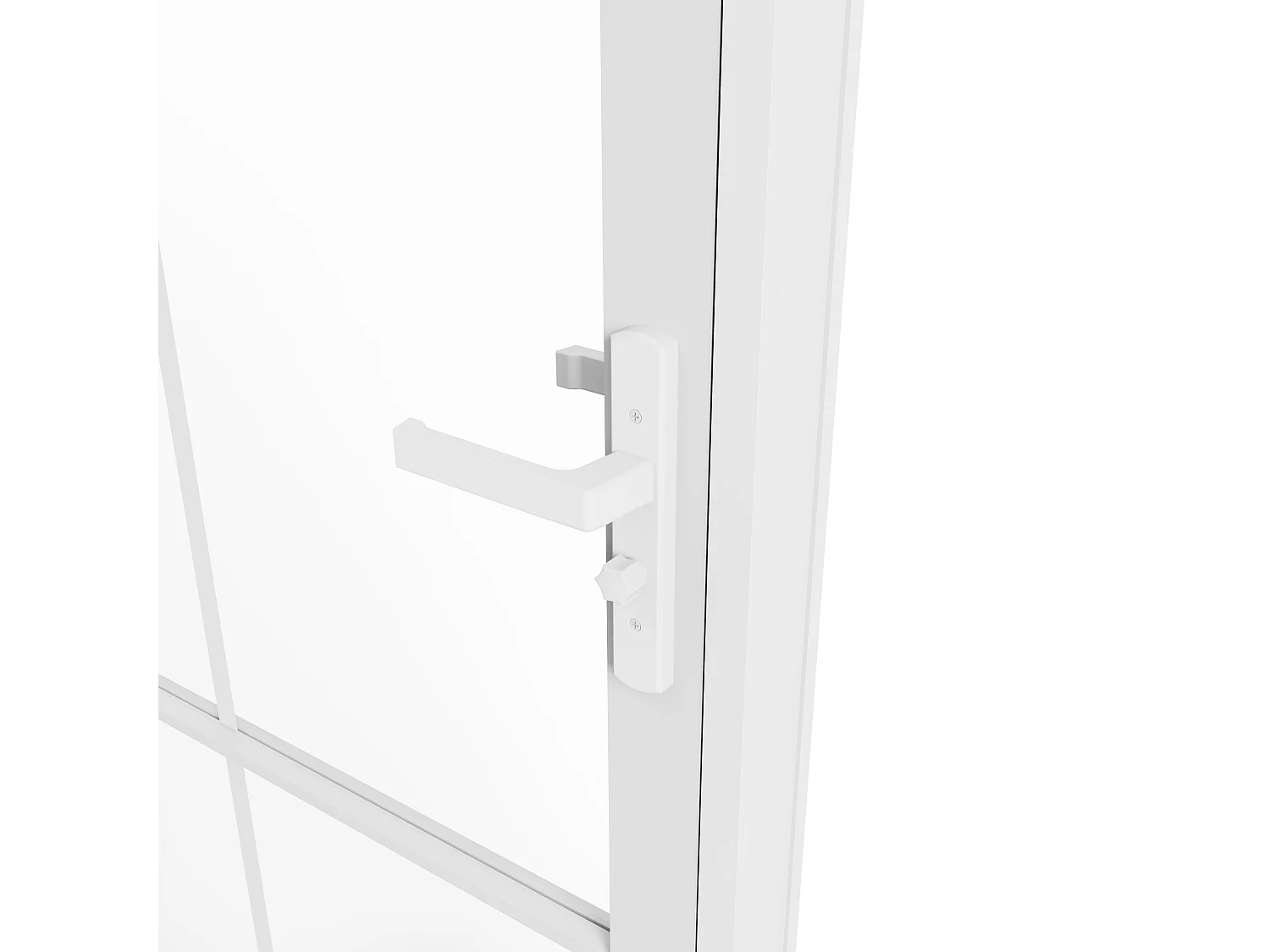 Bloc porte réversible en aluminium et verre trempé - H204 x L83 cm - Blanc - SEROTO