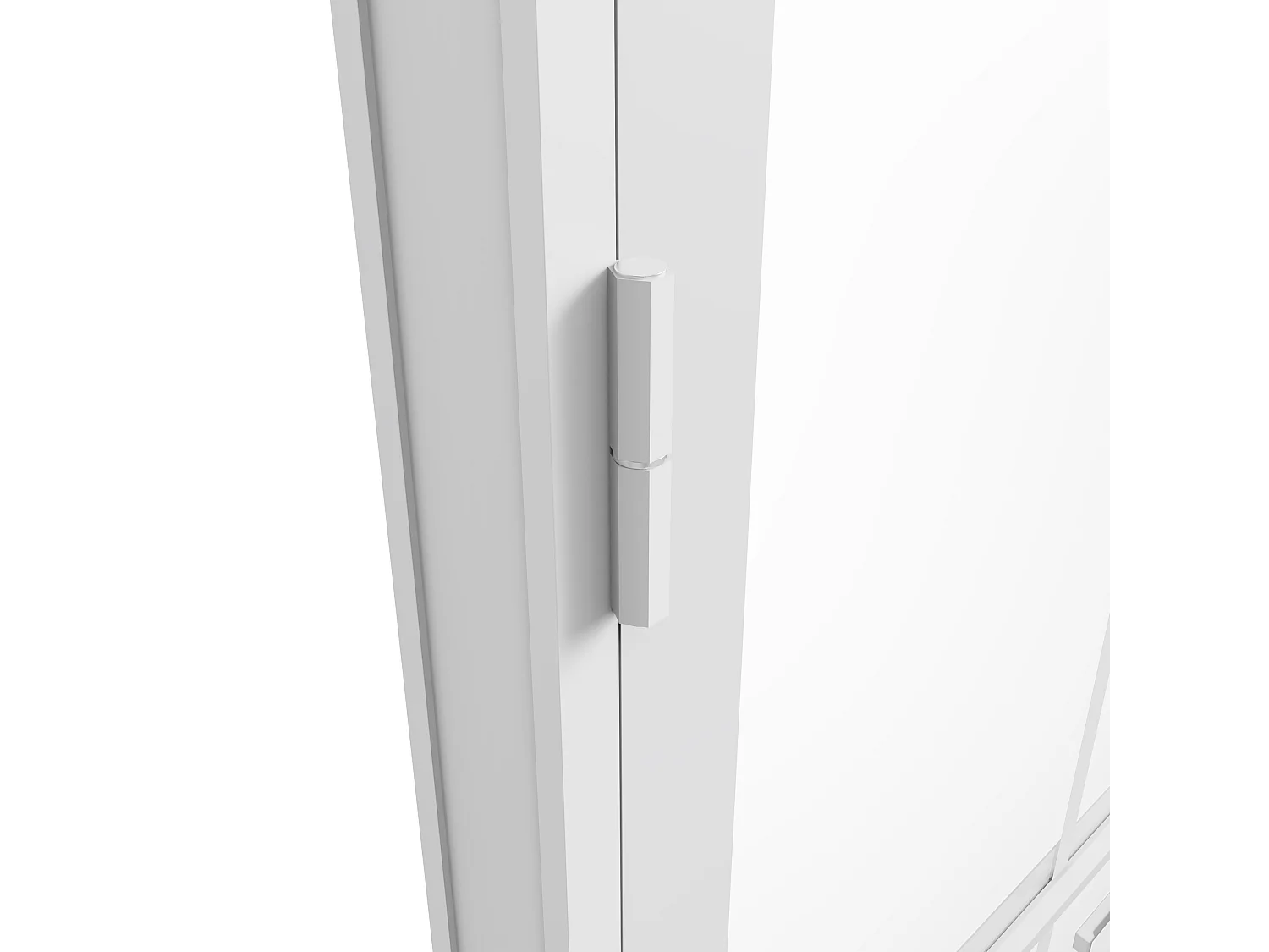 Bloc porte réversible en aluminium et verre trempé - H204 x L83 cm - Blanc - SEROTO